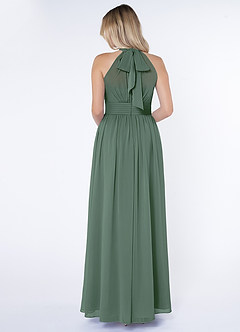 Azazie Iman Bridesmaid Dresses Eucalyptus A-Line A-Line Ruched Chiffon Dress image6