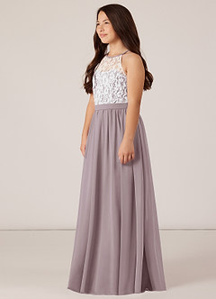Azazie Fahari Junior Dusk A-Line Lace Chiffon Dress image3