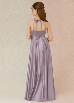 Azazie Arianthe Junior Dusk A-Line with Pockets Matte Satin Dress image2