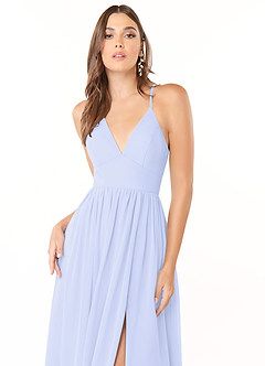 Azazie Aaida Bridesmaid Dresses Lavender A-Line Corset Chiffon Dress image6