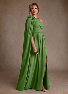 Azazie Lancaster Suknie dla Matki Panny Młodej Linia A Jedno ramię Szyfon Długość podłogi Sukienka image3