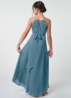Azazie Oaklynn Junior Robe Trapèze en Mousseline de soie Plissée Bermude image3