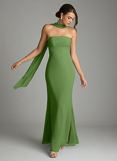 Azazie Saylor Bridesmaid Dresses Basil Mermaid Strapless Chiffon Dress image7