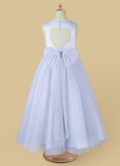 Azazie Muni Flower Girl Dresses Lavender A-Line Bow Tulle Dress image3