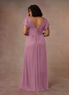 Azazie Reneya Mother of the Bride Dresses Vintage Mauve A-Line Pleated Mesh Dress image10