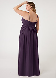 Azazie Alia Brautjungfernkleider A-Linie Plissee Chiffon Kleid Pflaume image9