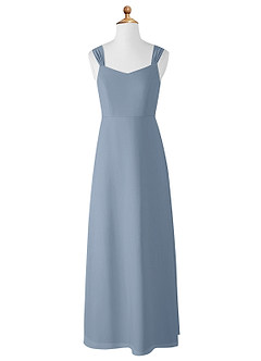 Azazie Denice Junior Dusty Blue A-Line Chiffon Dress image8
