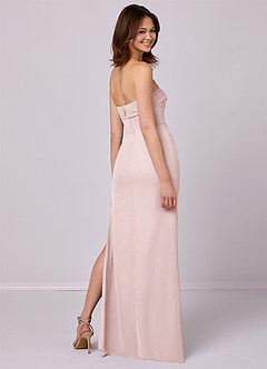 Barbie ♥ Azazie Bridesmaid Dresses Blushing Pink Sheath Strapless Chiffon Convertible Dress image6