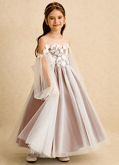 Azazie Zimi vestidos de niña de las flores Vestido de Bronceador de Tul de Princesa con Escote de Corazón image6