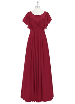 Azazie Lily Modest Bridesmaid Dresses Empire Pleated Chiffon Floor-Length Dress image7