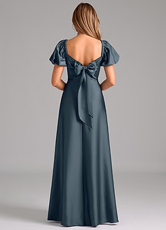 Azazie Fatima Bridesmaid Dresses Twilight A-Line Pleated Stretch Satin Dress image6