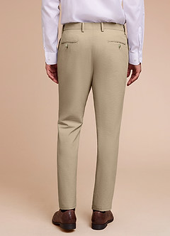 front Miles Tan Seersucker Dress Pants
