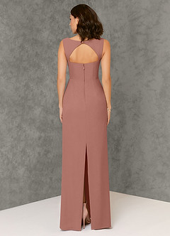 Azazie Flori Bridesmaid Dresses Cedar Rose Sheath Square Neckline Chiffon Dress image2