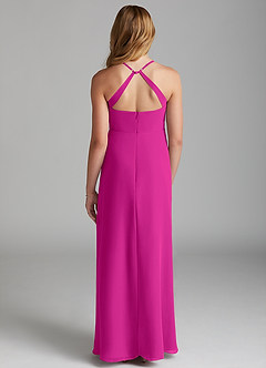 Azazie Davis Junior Fuchsia A-Line Chiffon Dress image5