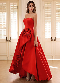 Gwendolyn Red A-line Prom Boned Corset Prom Dress image5