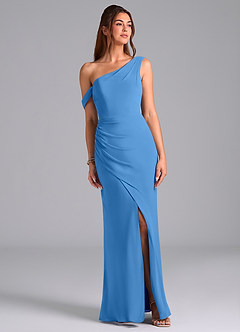 Azazie Madelyn Suknie dla druhen Syrena Jedno ramię Szyfon Do ziemi Sukienka image1