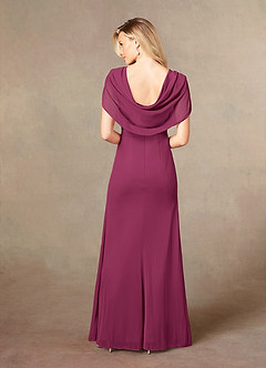 Azazie Luisa Mother of the Bride Dresses Mulberry Mermaid V-Neck Pleated Mesh Dress image2