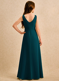 Azazie Chibi Girls Formal Flower Girl Dresses Pine A-Line Pleated Chiffon Dress image2