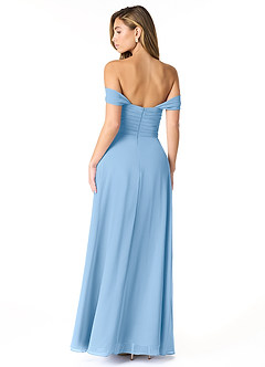 Azazie Kaitlynn Final Sale Matcha Empire Ruched Chiffon Convertible Dress image2