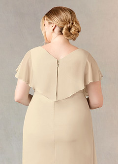Azazie Julia Mother of the Bride Dresses Champagne Sheath V-Neck Pleated Chiffon Dress image14