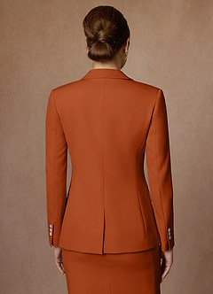 front Kennedy Burnt Orange Structured Stretch Jacket and Dress Suit Set