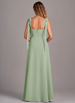 Azazie Debra Bridesmaid Dresses Dusty Sage A-Line with Pockets Chiffon Convertible Dress image3