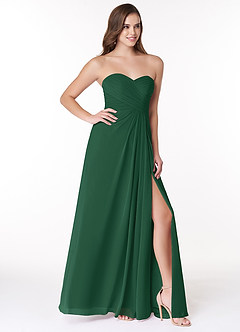 Azazie Arabella Allure Brautjungfernkleider Wandelbar A-Linie Herzausschnitt Chiffon Kleid Dunkelgrün image5