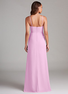 Azazie Maci Bridesmaid Dresses Candy Pink Sheath Pleated Chiffon Dress image7