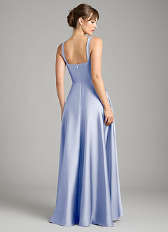 Azazie Shaude Bridesmaid Dresses Ice A-Line Pleated Stretch Satin Dress image2