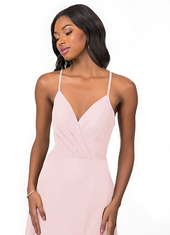 Azazie Everleigh Bridesmaid Dresses Blushing Pink A-Line Sweetheart Pleated Chiffon Dress image7