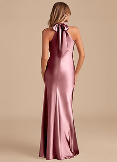 Azazie Doretta Bridesmaid Dresses Vintage Mauve Mermaid Bow Metallic Satin Dress image6