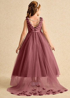 Azazie Lorita Robe Demoiselle D'honneur Fillette Robe Trapèze en Tulle Perlé Améthyste image1