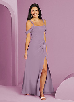 Barbie ♥ Azazie Jurken voor bruidsmeisjes Jurk van Chiffon met A-Lijn Off the Shoulder Blauweregen image3