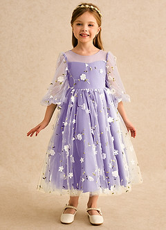 Azazie Elowen Flower Girl Dresses Tahiti A-Line Sweetheart Neckline Lace Dress image3