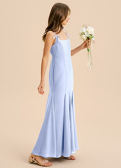 Azazie Evey Junior Abito Sirena in Chiffon Plissettato Ghiaccio image5