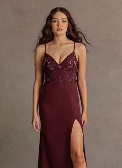 Amber Wine Key Hole Gown image2