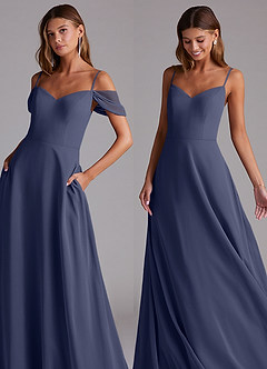 Azazie Marley Bridesmaid Dresses Stormy A-Line Off the Shoulder Chiffon Convertible Dress image8