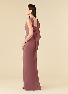 Azazie Ellen Mother of the Bride Dresses Desert Rose Sheath Side Slit Stretch Crepe Dress image9