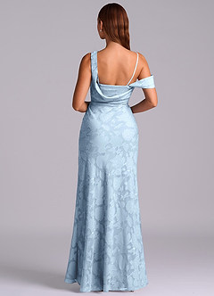 Azazie Madelyn Final Sale Sky Blue Mermaid One Shoulder Floral Burnout Convertible Dress image7