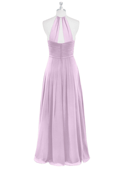 Azazie Ginger Abiti da Damigella Abito A-Line in Chiffon con Scollo Halter a Pieghe Lilla Glassato image7