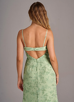 Azazie Leonis Bridesmaid Dresses Green Fern Floral Sheath Strapless Chiffon Convertible Dress image8