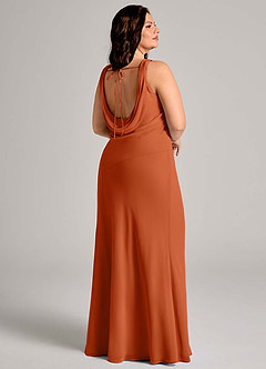 Azazie Rylina Bridesmaid Dresses Burnt Orange Mermaid Pleated Chiffon Dress image11