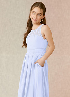Azazie Bibiane Junior Lavender A-Line Pleated Chiffon Dress image7