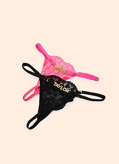 front String personnalisé avec nom, lingerie en strass personnalisée