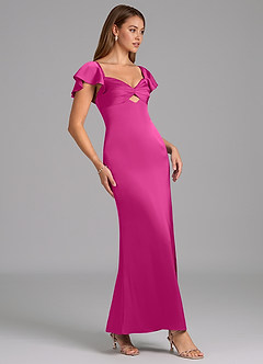 Azazie Demia 신부 들러리 드레스 쉬스 스윗하트 네크라인 스트레치 새틴 발목 길이 드레스 image3