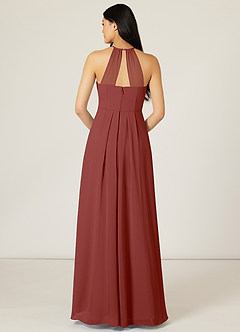 Azazie Sarah Final Sale Auburn Empire Pleated Chiffon Dress image2