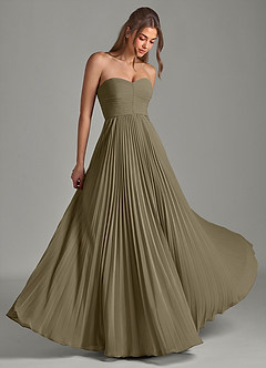 Azazie Chiana Abiti da Damigella Abito A-Line in Chiffon Senza Cinturino Willow Green image1