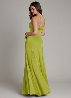 Azazie Avira Bridesmaid Dresses Lemongrass Mermaid Stretch Satin Dress image2