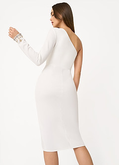 Kensie White One Shoulder Midi Dress image5