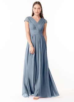 Azazie Organa Brautjungfernkleider A-Linie Plissee Chiffon Kleid Zwielichtviolett image1